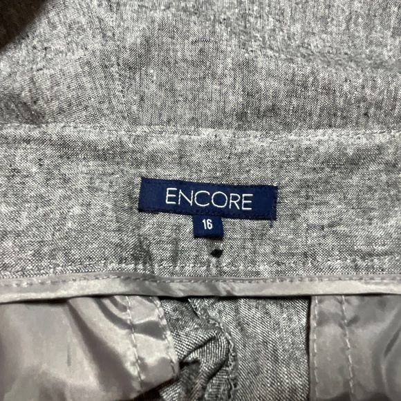 ENCORE Linen Blend Wide Leg Capri Drawstring Waist Front / Back Pockets US Sz 16 - Picture 5 of 10